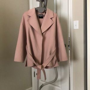 Theory Wool&Cashmere Belted Robe Jacket Rosebud